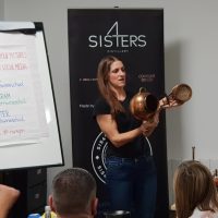 Four Sisters Gin Manchester. Demonstrating the Still